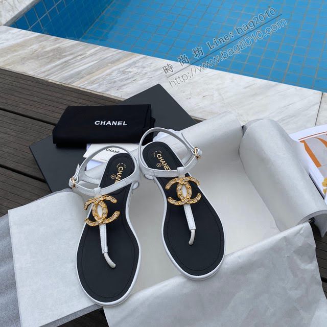 Chanel女鞋 香奈兒2020春夏新款夾趾涼鞋  naq1264